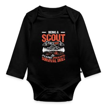 Is A Post Apocalyptic Survival Skill Scouting - Organic Longsleeve Baby Bodysuit - black - Front