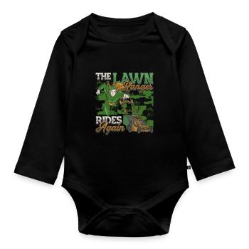 The Lawn Ranger Rides Again Lawn Care Lawn Mower - Organic Longsleeve Baby Bodysuit - black - Front