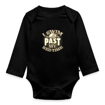 Schwimmer schwimmen an meinen Gutenacht-Schwimmteam-Geschenken vorbei - Baby Bio-Langarm-Body - Schwarz - Vorne