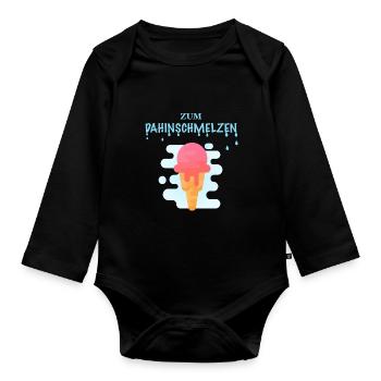Zum dahinschmelzen - Eis - Baby Bio-Langarm-Body - Schwarz - Vorne