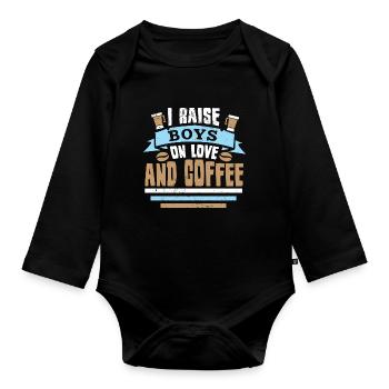 Coffee Espresso Morning Coffee Drinker Americano - Body Bébé bio manches longues - noir - Devant