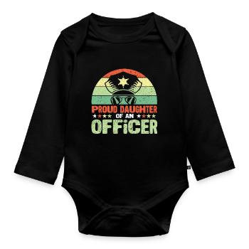 Police Policeman State Power PoliceWoman - Organic Longsleeve Baby Bodysuit - black - Front