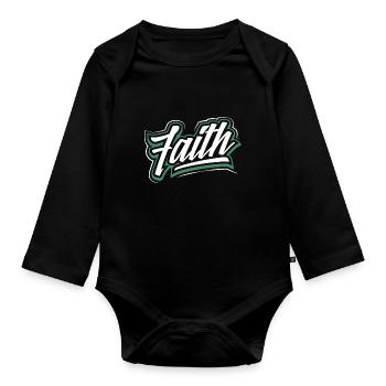 Christianity Faith Inspirational Christian Gift - Organic Longsleeve Baby Bodysuit - black - Front