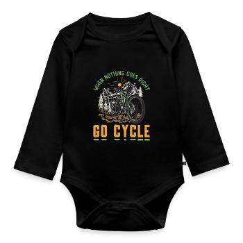 I FREAKIN LOVE Mountain Bike MTB - Organic Longsleeve Baby Bodysuit - black - Front