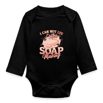 I Cannot Lye I Love Soap Making - Organic Longsleeve Baby Bodysuit - black - Front