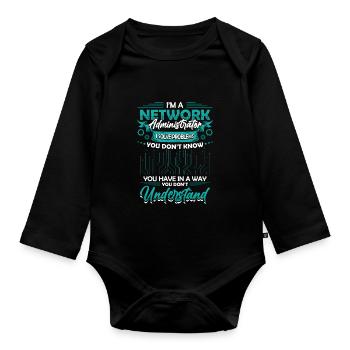 Probleme Lösen It-support Netzwerkadministrator - Baby Bio-Langarm-Body - Schwarz - Vorne