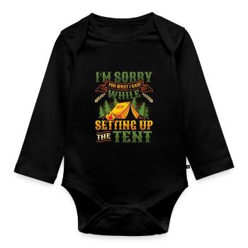 I am sorry for what I said. - Organic Longsleeve Baby Bodysuit - black - Front