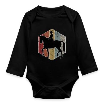 Dressage Équitation Cavaliers de dressage Équitation Équitation - Body Bébé bio manches longues - noir - Devant