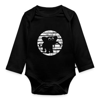 Eléphant éléphant pour enfants - Body Bébé bio manches longues - noir - Devant