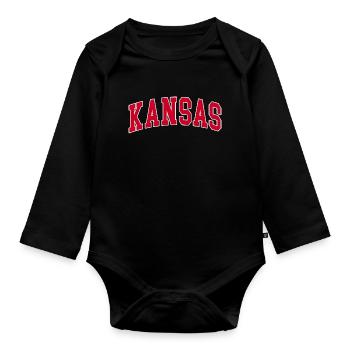 kansas rot weiß - Baby Bio-Langarm-Body - Schwarz - Vorne