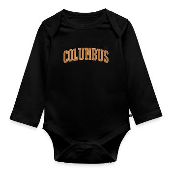 Columbus Varsity Arch - Baby Bio-Langarm-Body - Schwarz - Vorne