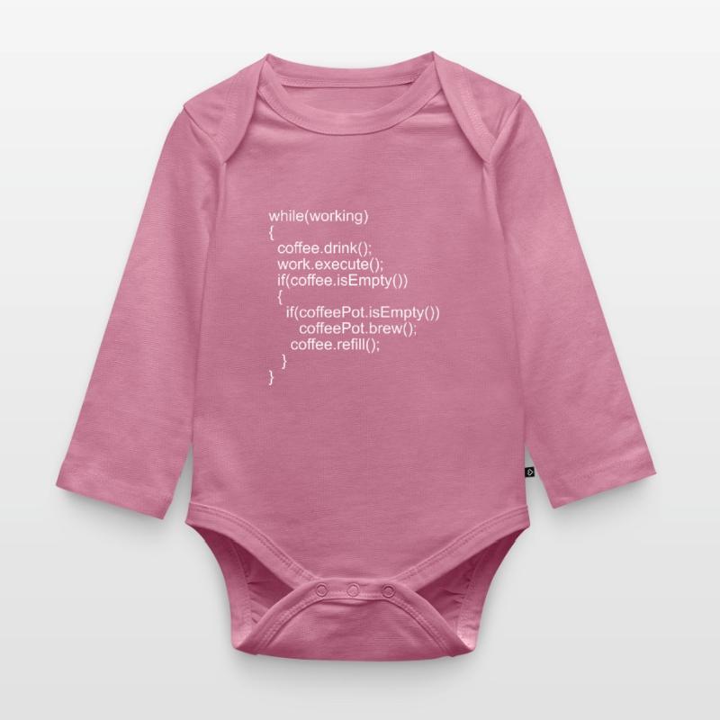 Source code Program code for programmers Organic Longsleeve Baby Bodysuit