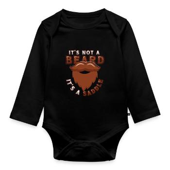 It's not a beard, it's a saddle bearded men - Organic Longsleeve Baby Bodysuit - black - Front