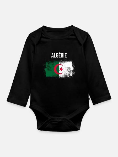 Algerien - Baby Bio-Langarm-Body - Schwarz