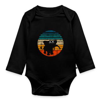 Eléphant éléphant pour enfants - Body Bébé bio manches longues - noir - Devant