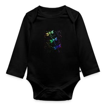Dragonflies Nature Lover Gift Dragonfly Spirit - Organic Longsleeve Baby Bodysuit - black - Front