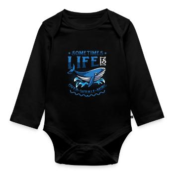 Manchmal Ist Das Leben Zu Schön, Um Wahr Zu Sein - Baby Bio-Langarm-Body - Schwarz - Vorne