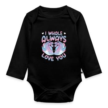Ich Wal Liebe Dich Immer Blauwal - Baby Bio-Langarm-Body - Schwarz - Vorne