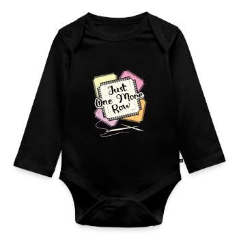 Nur Noch Eine Reihe Häkeln - Baby Bio-Langarm-Body - Schwarz - Vorne