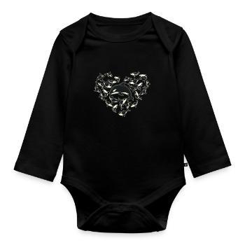 Whale lovers, orca.. - Organic Longsleeve Baby Bodysuit - black - Front