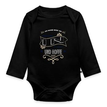 lustiger spruch backen grillen lieben kochkunst - Baby Bio-Langarm-Body - Schwarz - Vorne