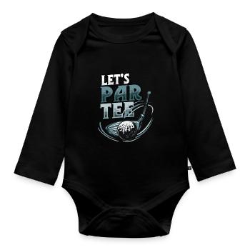 Lets Par Tee Golfer Funny Golf Club - Baby Bio-Langarm-Body - Schwarz - Vorne
