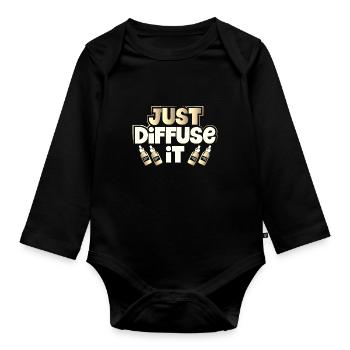 Ätherische Ölgeschenke verbreiten es einfach essentiell - Baby Bio-Langarm-Body - Schwarz - Vorne