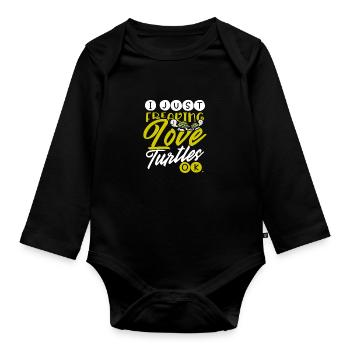 Cadeau d’amoureux des tortues juste effrayant Love Turtles - Body Bébé bio manches longues - noir - Devant