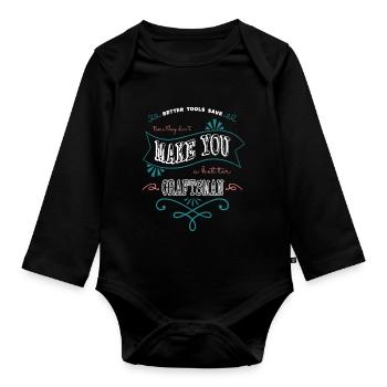Saying dog owner funny bull terrier gift idea - Organic Longsleeve Baby Bodysuit - black - Front
