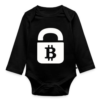 Bitcoin block - Organic Longsleeve Baby Bodysuit - black - Front