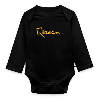 Qigong Dragon gold - Baby Bio-Langarm-Body - Schwarz - Vorne