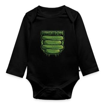 Gurkentruppe Mannschafts Outfit Humor Verein - Baby Bio-Langarm-Body - Schwarz - Vorne