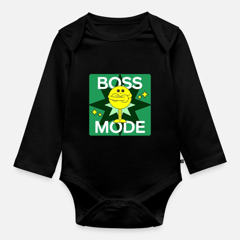 Boss-Modus - Baby Bio-Langarm-Body - Schwarz