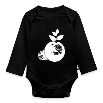 Blüh auf mit Grün - Baby Bio-Langarm-Body - Schwarz - Vorne