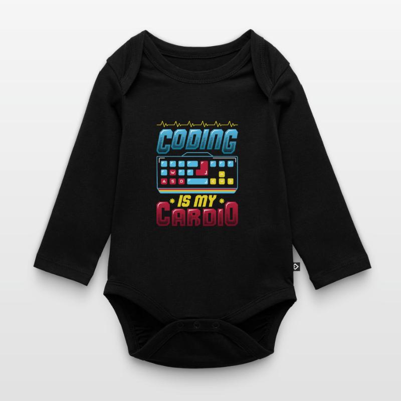 Coding is my cardio, code programmer Organic Longsleeve Baby Bodysuit