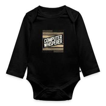 Computer Whisperer Gift Computer Gift Computer - Organic Longsleeve Baby Bodysuit - black - Front