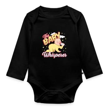 La chuchotrice, nounou, assistante maternelle, baby-sitter - Body Bébé bio manches longues - noir - Devant