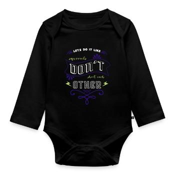 Happy Child Bird Funky Flower Power Green - Organic Longsleeve Baby Bodysuit - black - Front