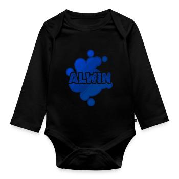 Gift for Alwin - Organic Longsleeve Baby Bodysuit - black - Front