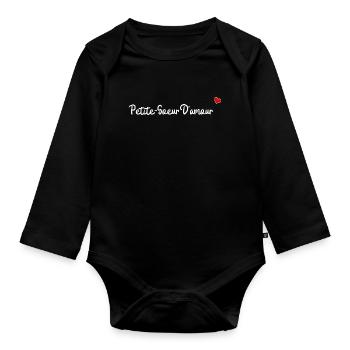Petite soeur d'amour - Body Bébé bio manches longues - noir - Devant
