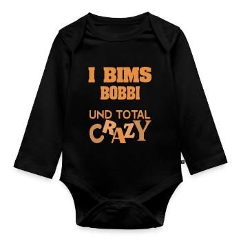 Geschenk für Bobbi - Baby Bio-Langarm-Body - Schwarz - Vorne