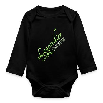 Legendary 2018 - Baby Bio-Langarm-Body - Schwarz - Vorne
