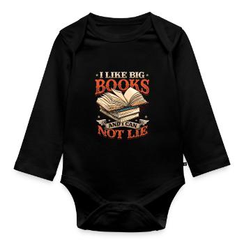 J’aime les gros livres et je ne peux pas mentir - Body Bébé bio manches longues - noir - Devant