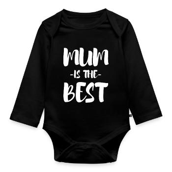 Mother Saying Gift Mom Mother's Day - Organic Longsleeve Baby Bodysuit - black - Front