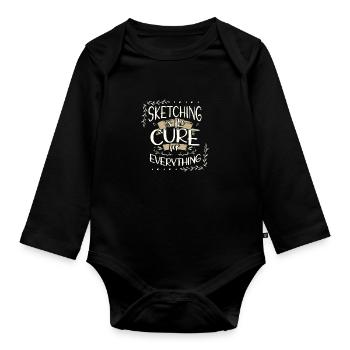 Esquisser des cadeaux Esquisser le remède pour tout - Body Bébé bio manches longues - noir - Devant