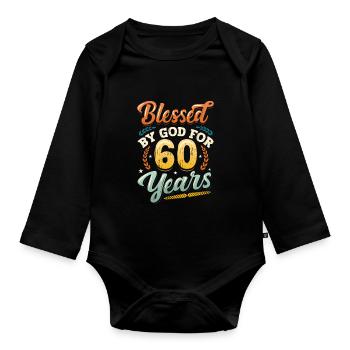Von Gott Gesegnete Ordensleute Seit 60 Jahren - Baby Bio-Langarm-Body - Schwarz - Vorne