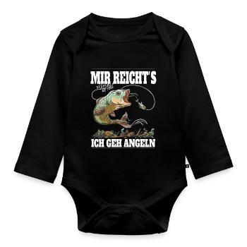 Mir reicht´s ich geh Angeln! - Baby Bio-Langarm-Body - Schwarz - Vorne