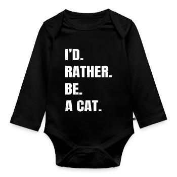 anniversary love aww funny quote big cat - Baby Bio-Langarm-Body - Schwarz - Vorne