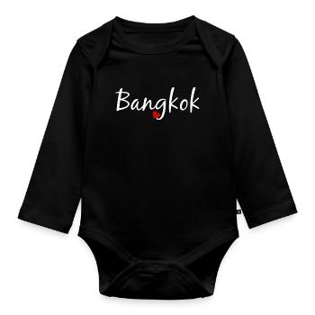 Bangkok - Baby Bio-Langarm-Body - Schwarz - Vorne
