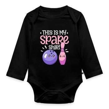 Bowling Game Lover Bowling Player - Funny This Is - Organic Longsleeve Baby Bodysuit - black - Front